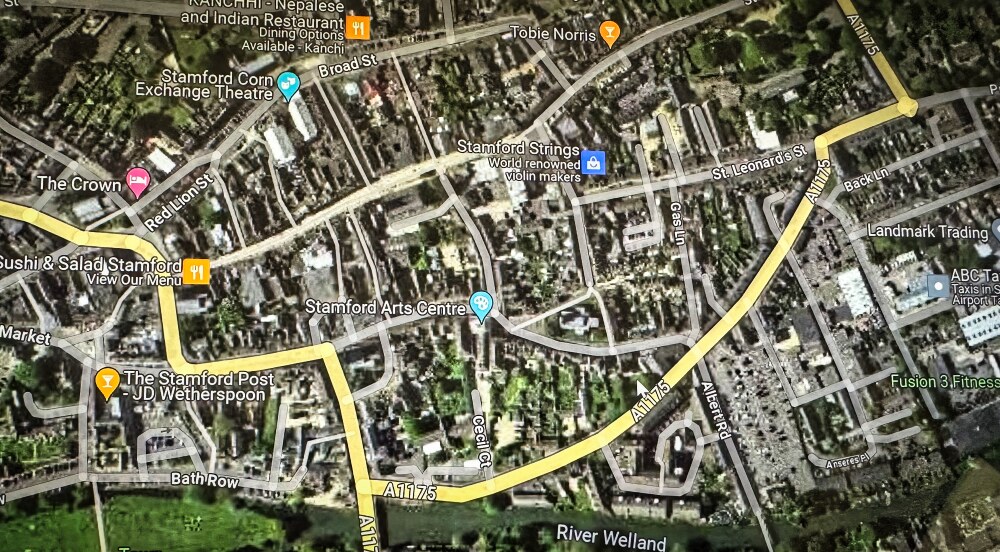 Map of stamford UK