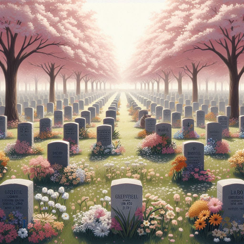 field of grave stones